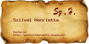 Szilvai Henrietta névjegykártya