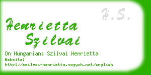 henrietta szilvai business card
